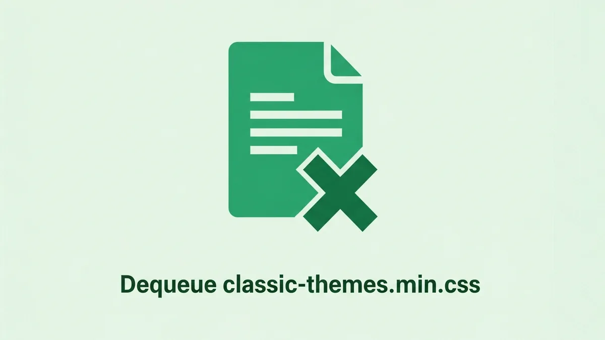 Dequeue classic-themes.min.css in WordPress