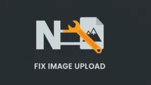 A flat geometric Nginx logo in green connected to an image file icon, with an amber wrench tightening a bolt.